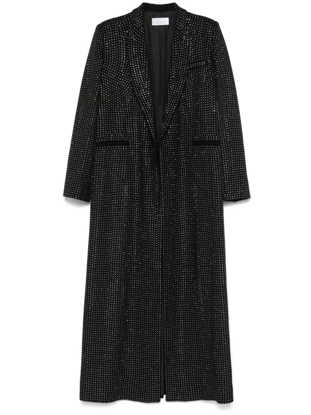 Rhinestone-embellished coat - Black