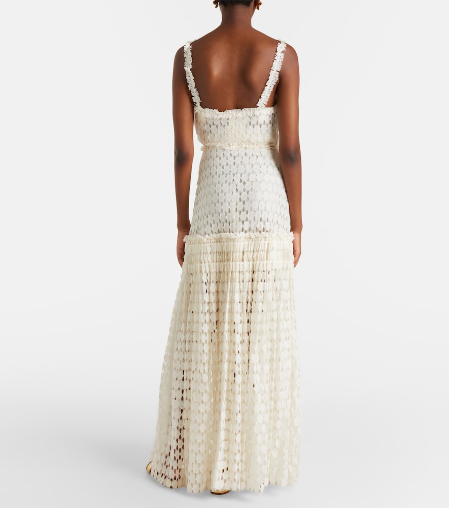 Aris cotton-blend lace maxi skirt