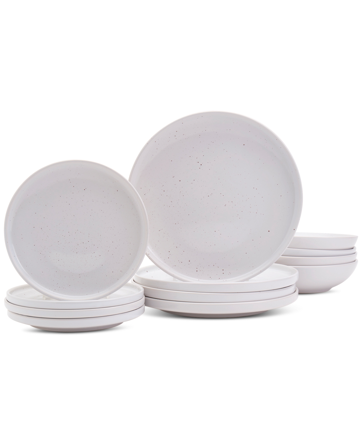 Modern Speckle White 12 Pc. Dinnerware Set, Service for 4 - Speckled White