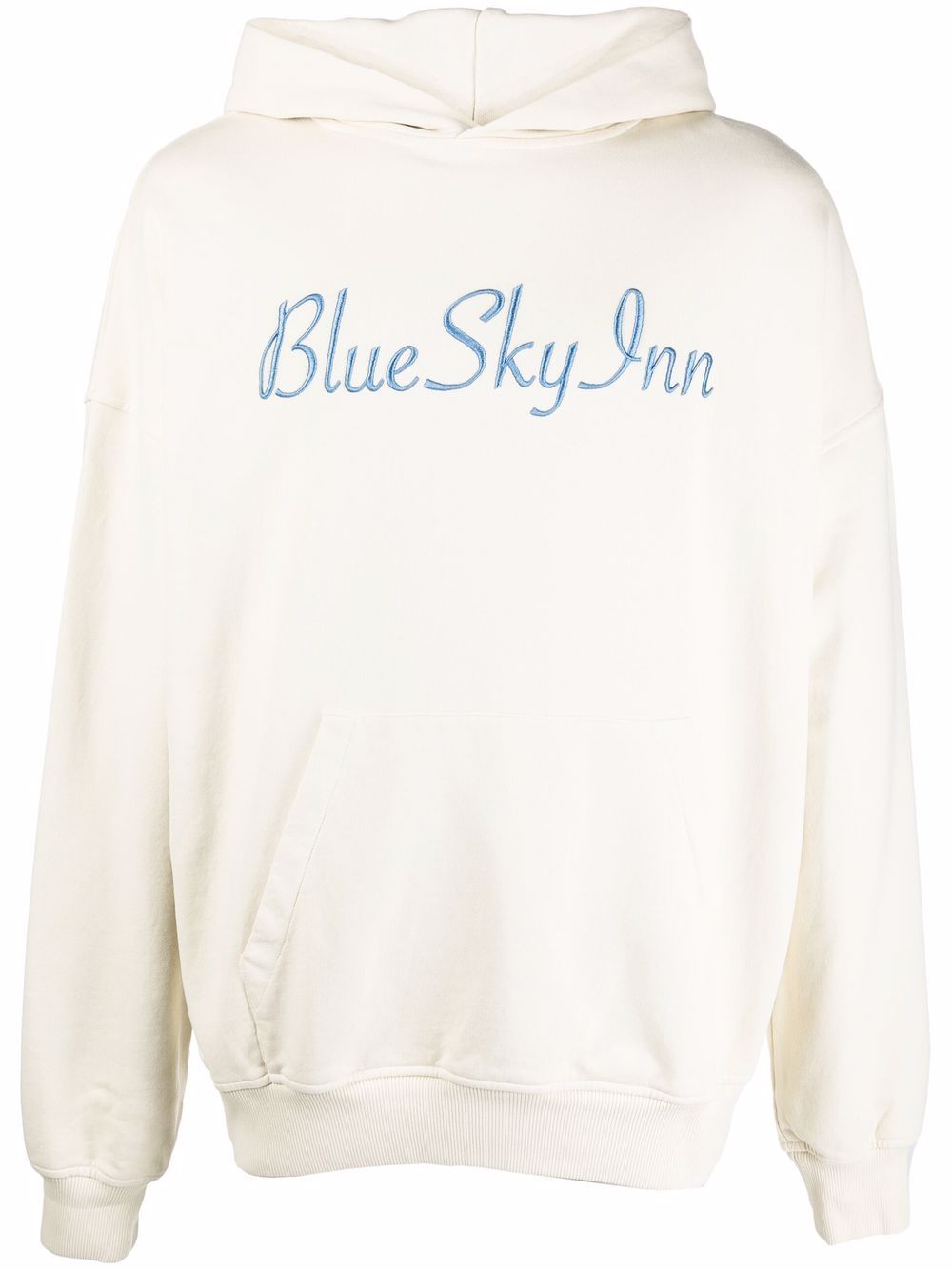 Logo-embroidered cotton hoodie - Neutrals