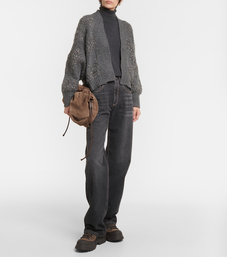 Wool, cashmere, and silk cardigan