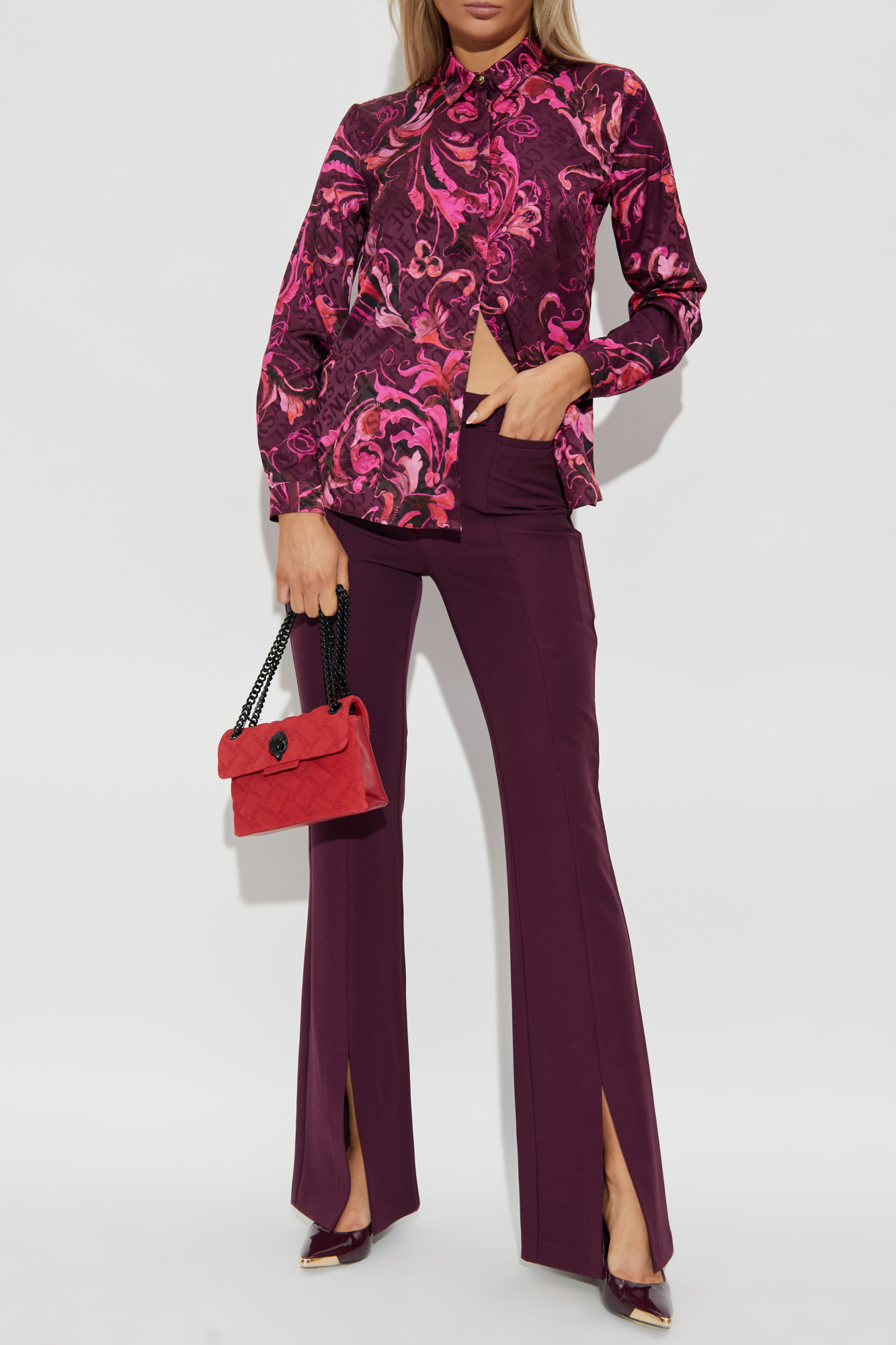 Shirt With 'barocco' Pattern, Women's, Burgundy
