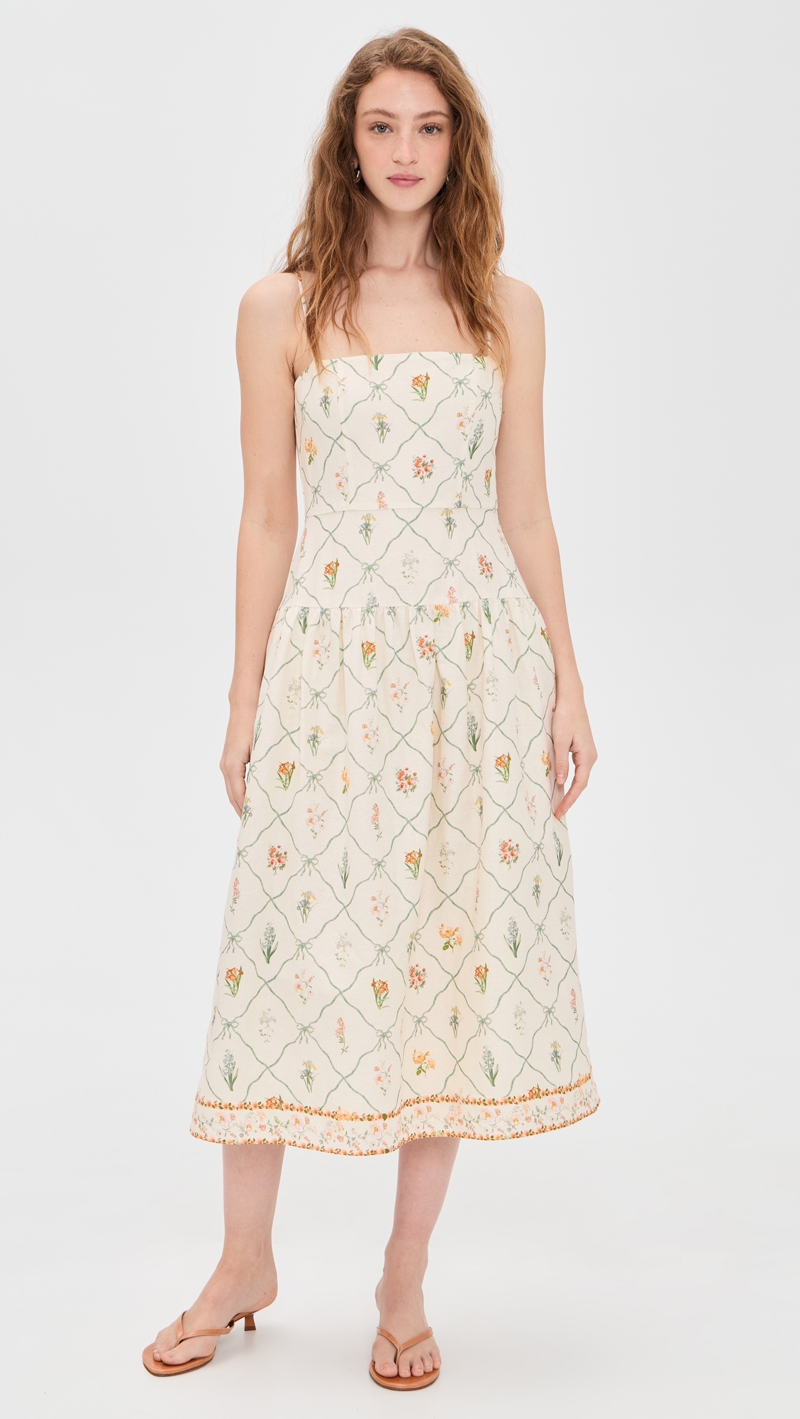 Juliet Midi Dress Ivory Botanical