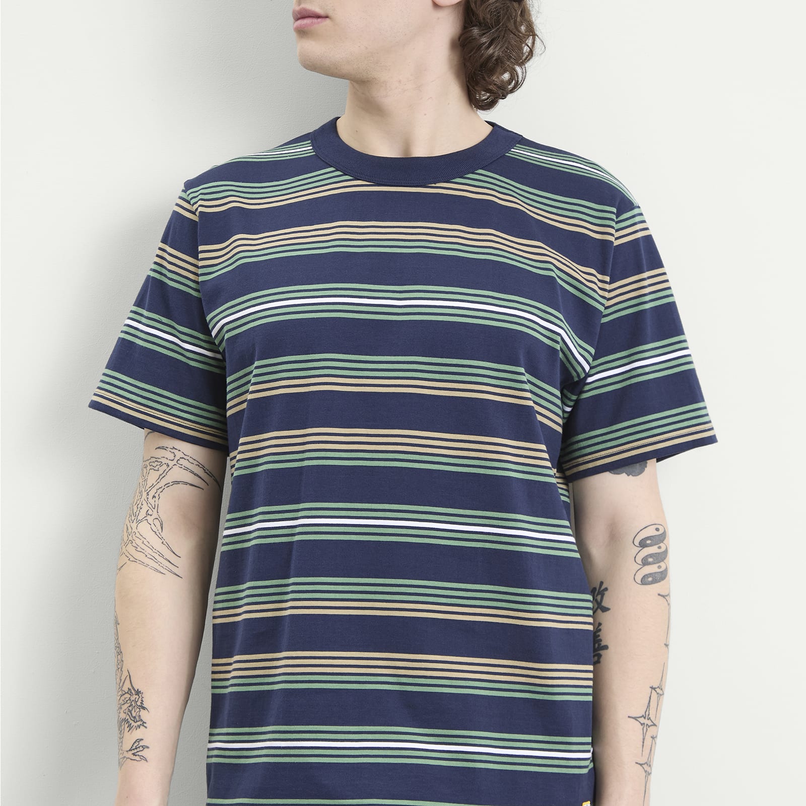 Men's Multi Stripe T-Shirt in Marine Deep/Ivy/Treehouse /