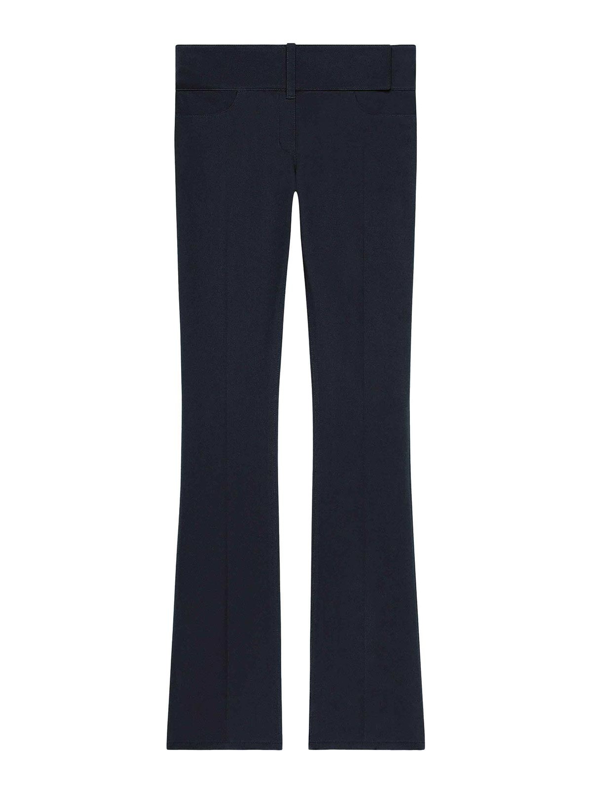 Navy Blue Belted Bootcut Pants