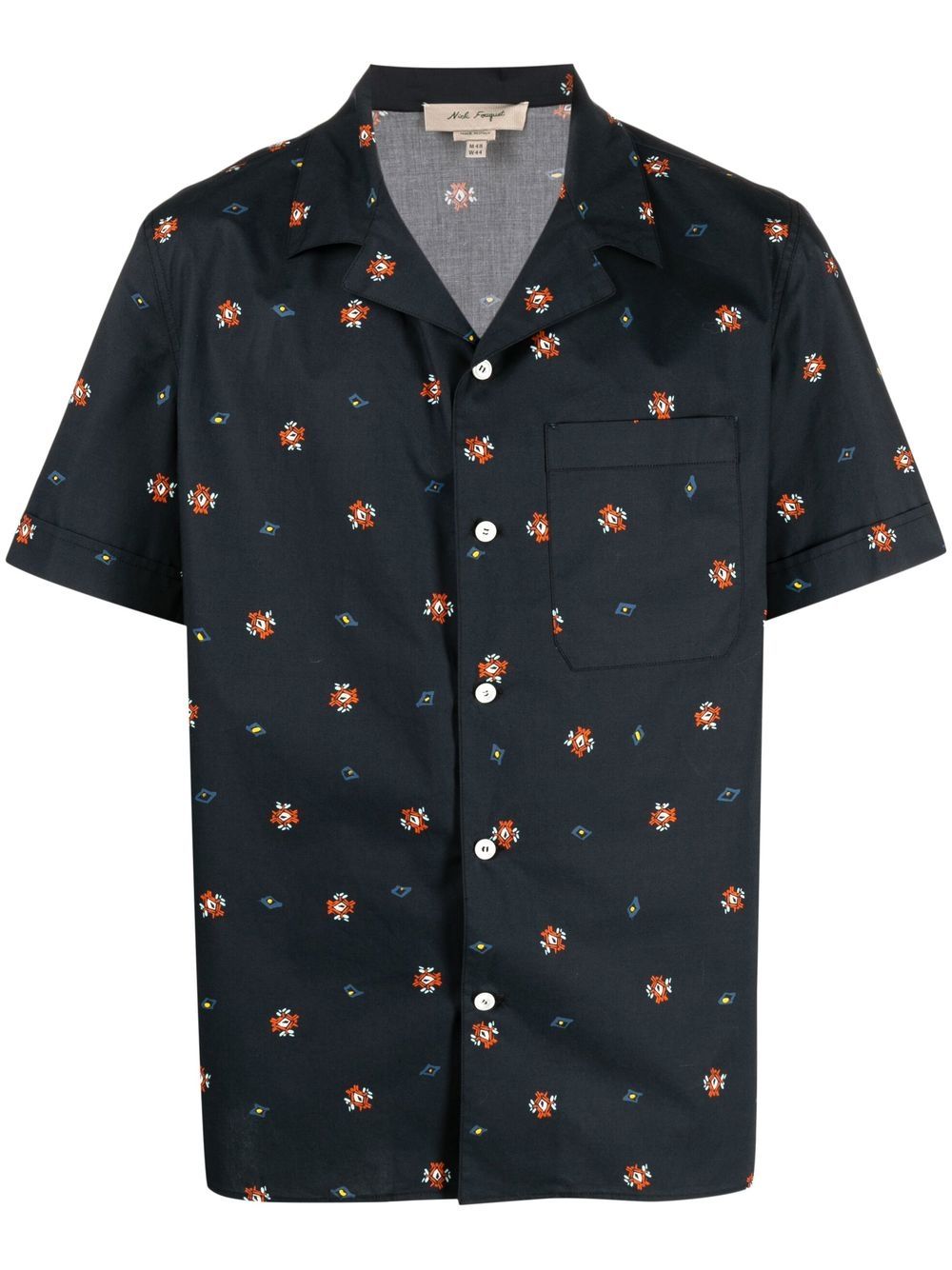 Graphic print cotton shirt - Blue