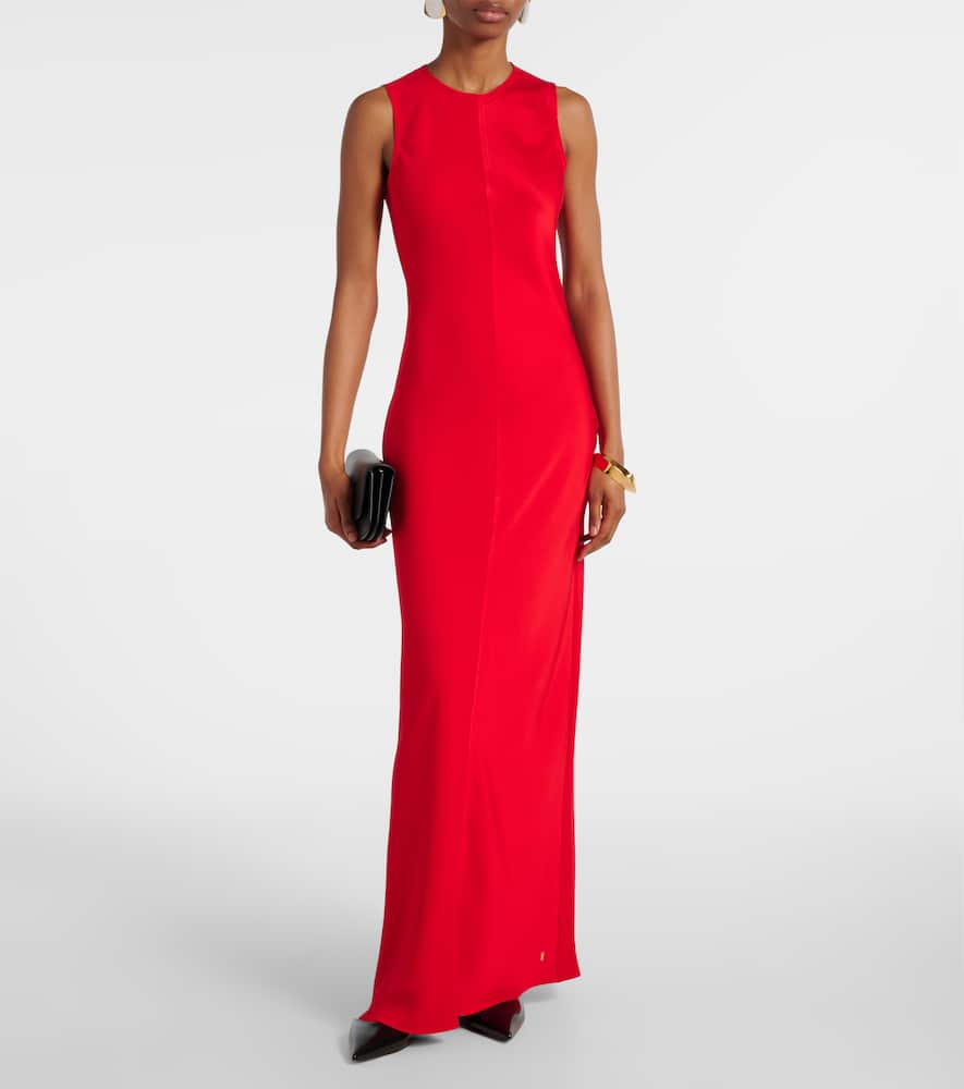Paneled satin maxi dress
