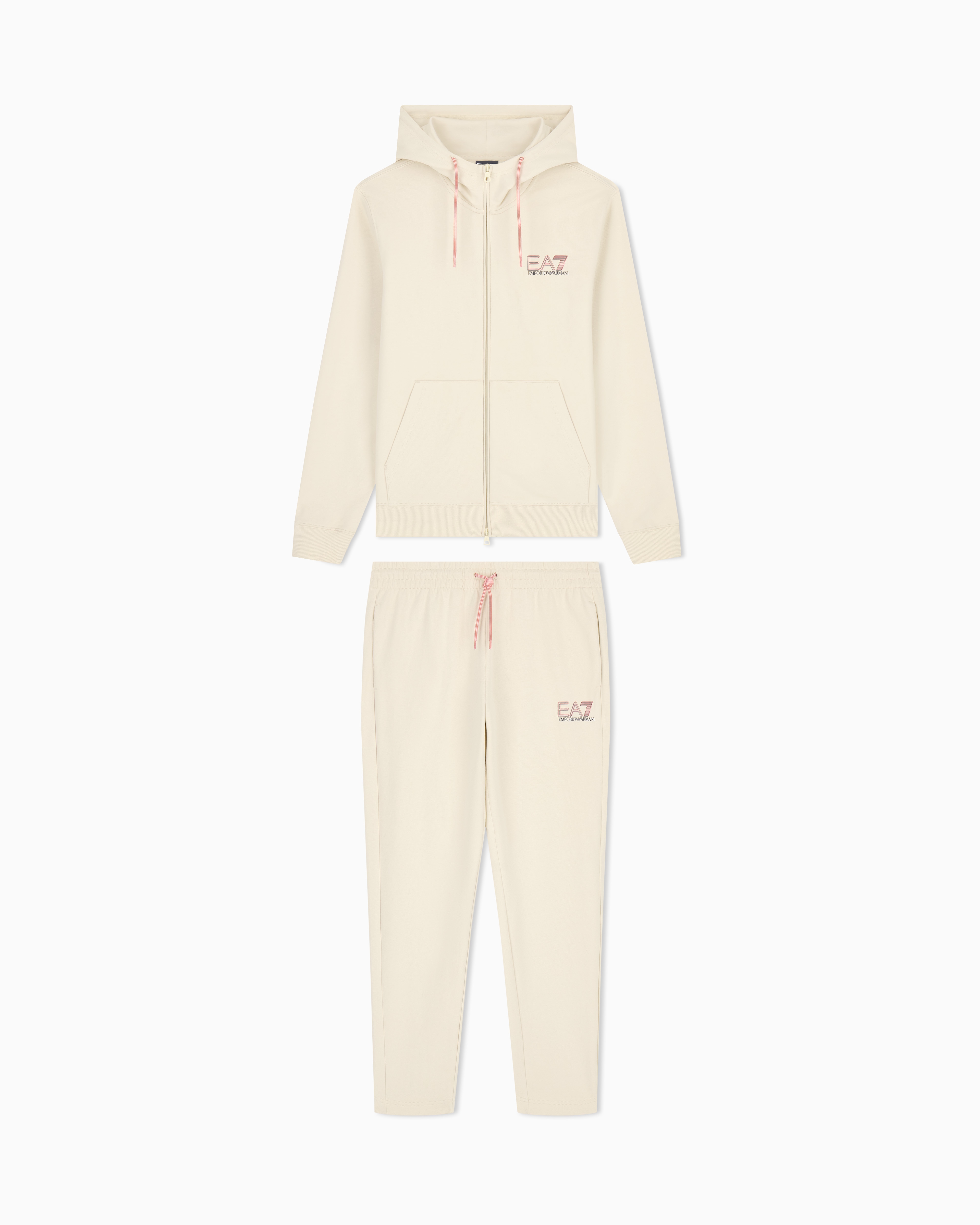 Pure cotton tracksuit with hood