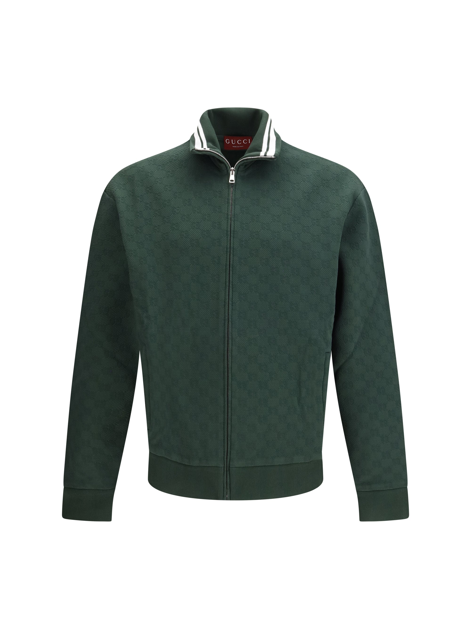 Embossed GG Technical Jersey Jacket — Green