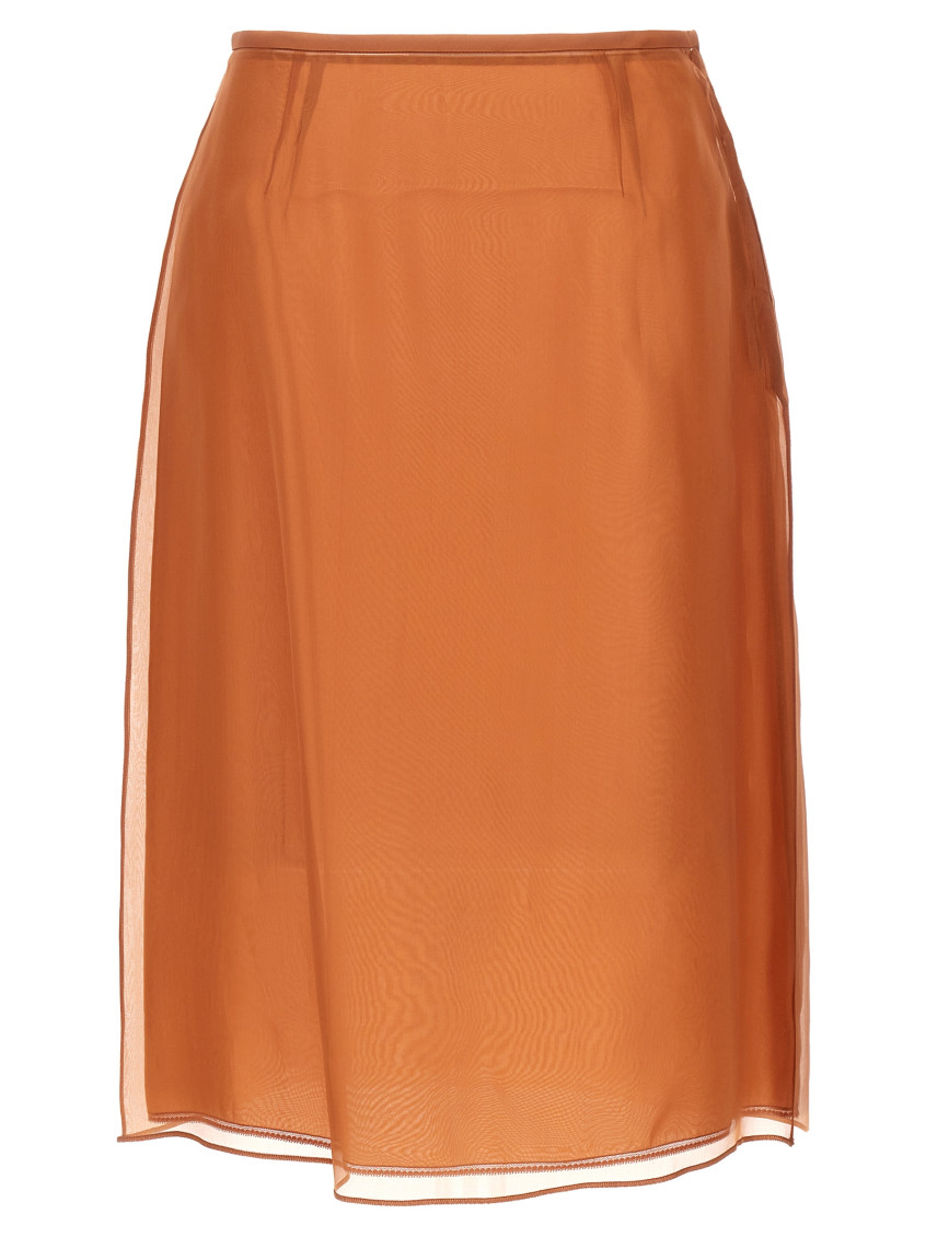 Double Layer Semi-sheer Midi Skirt