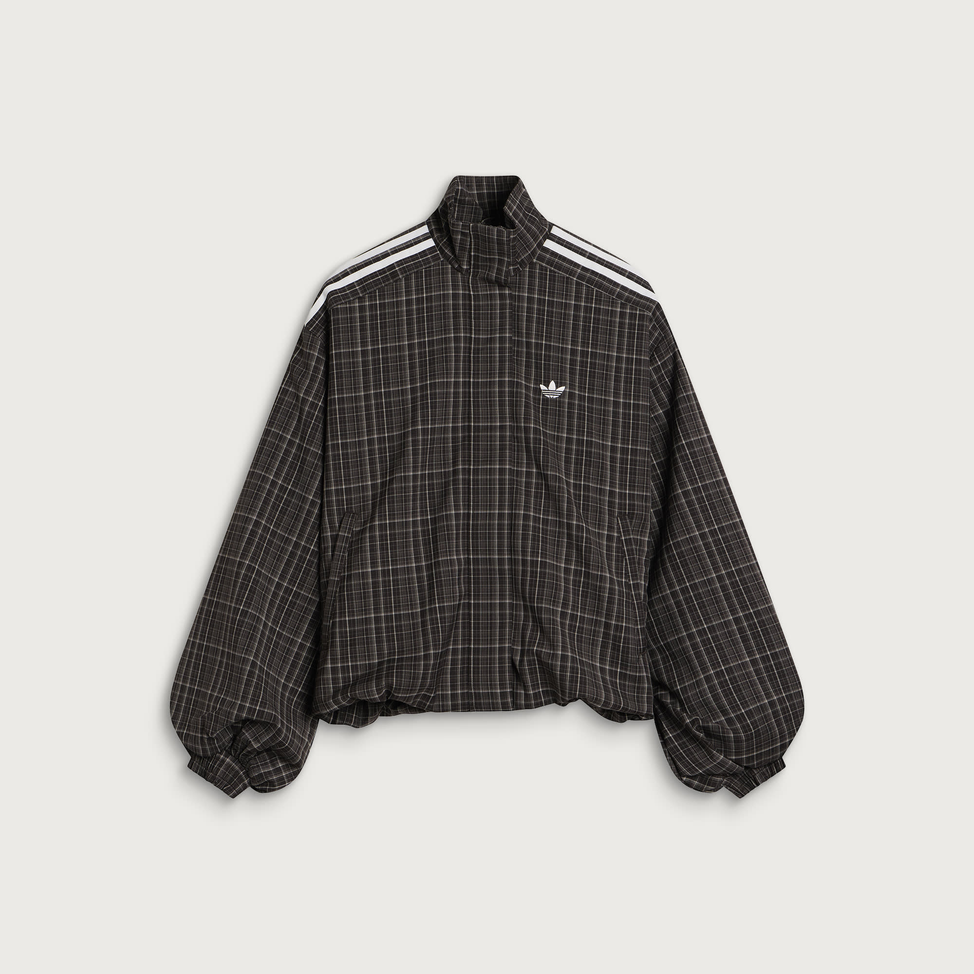 Women's Check Track Top in Night Brown