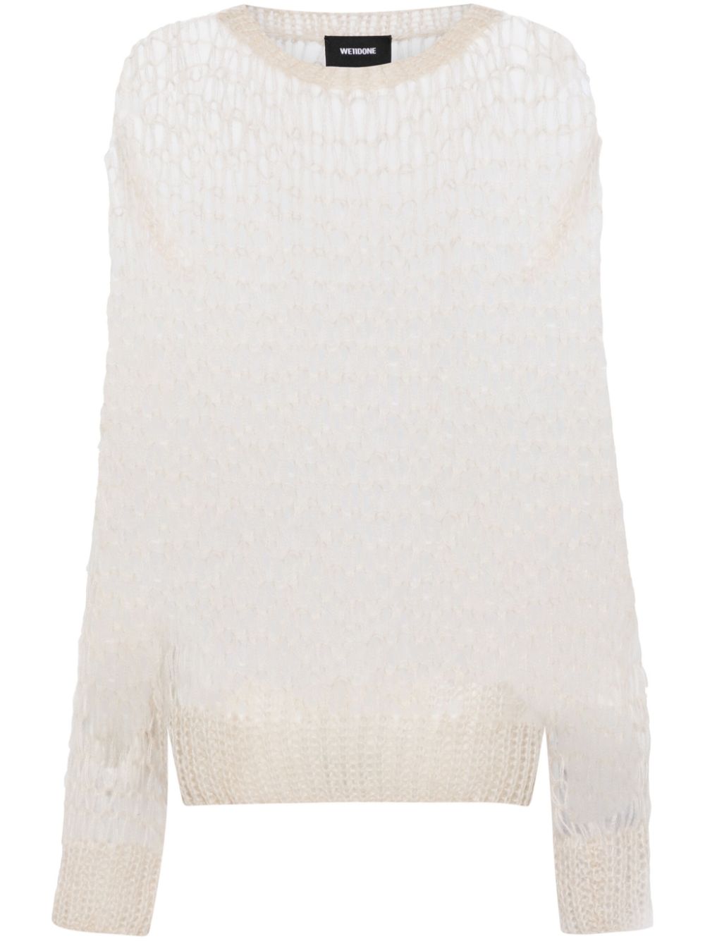 Open-knit drop-shoulder jumper - Neutrals