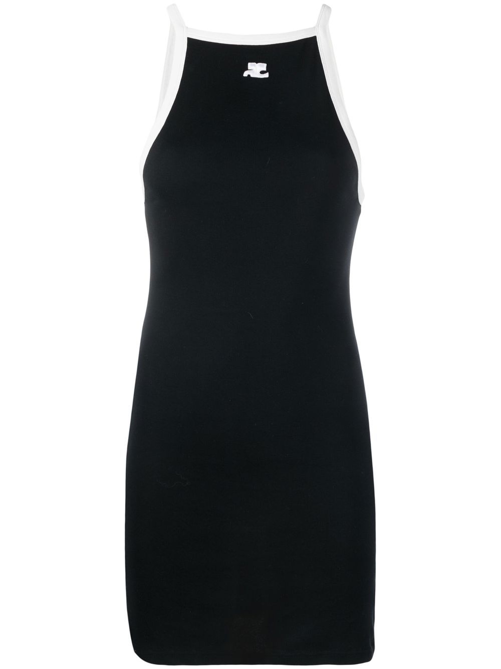 Sleeveless cotton mini-dress - Black