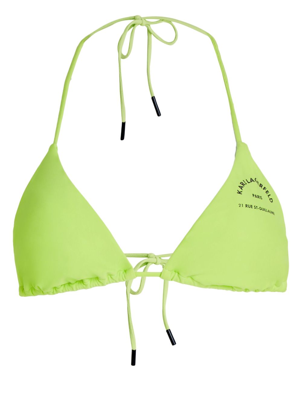 Logo-print triangle bikini top - Green
