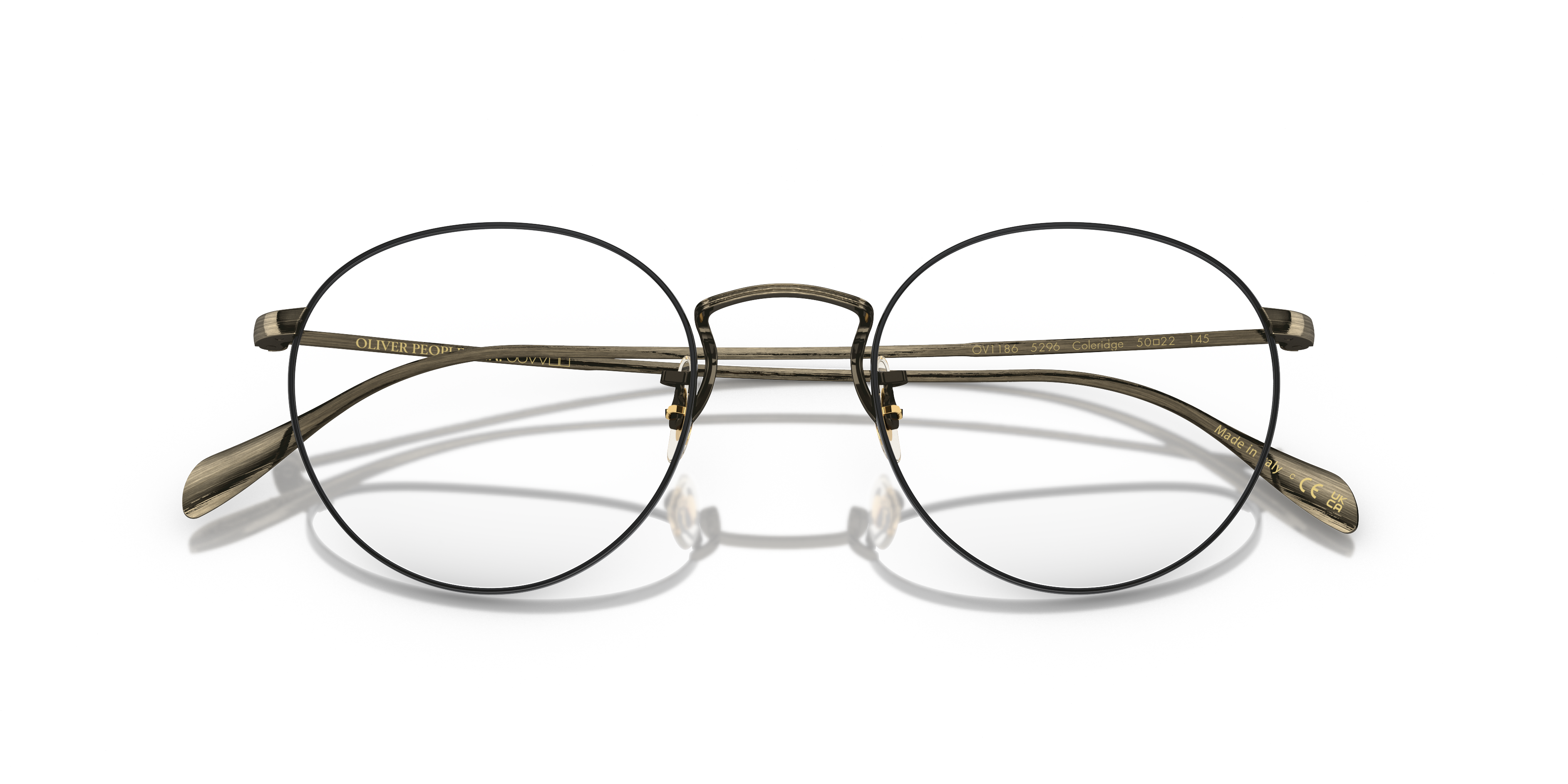 Oliver Peoples Herren Oliver Peoples OV1186 COLERIDGE 5296 Optische Fassungen Metall Schwarz Transparent Pantos Norma