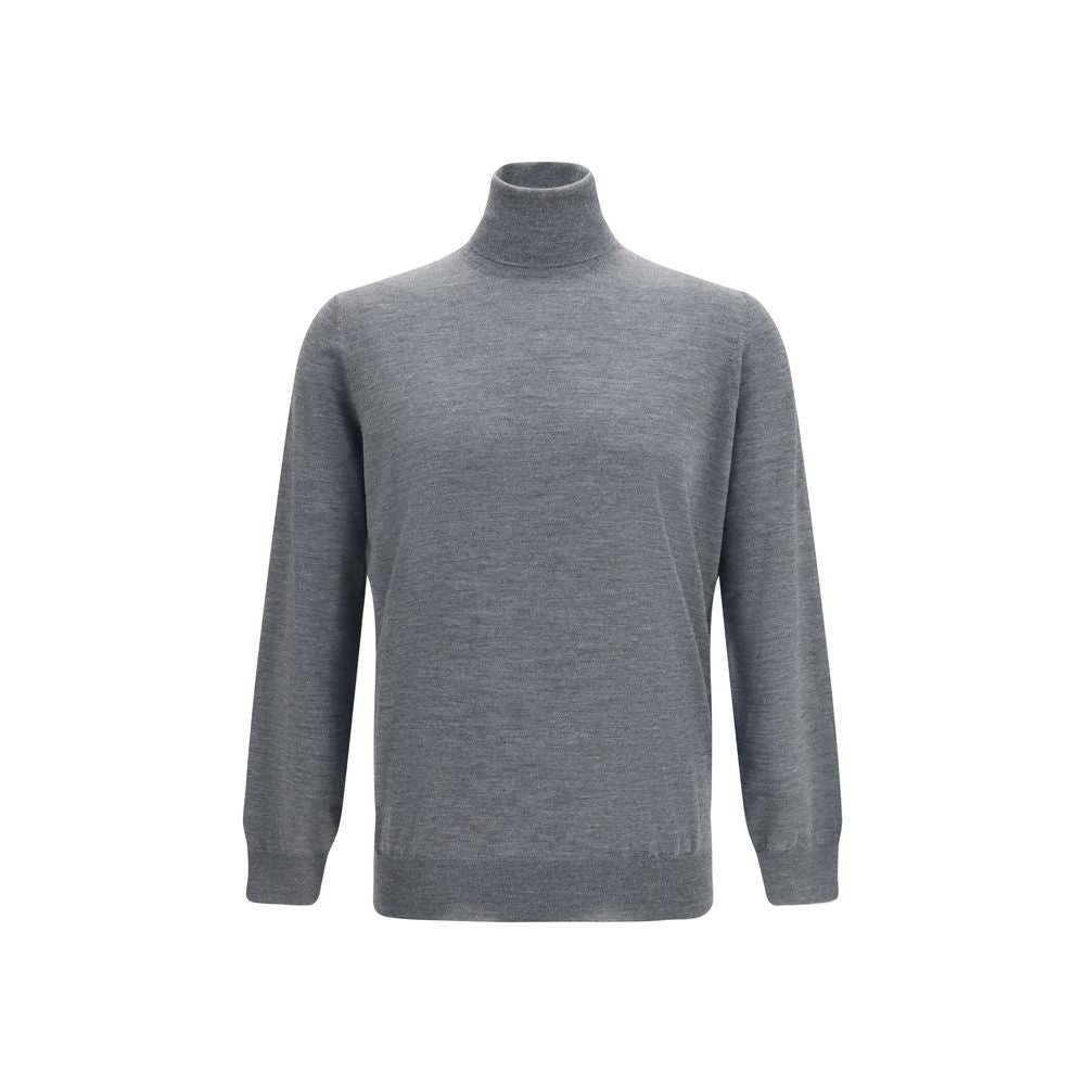 Wool Turtleneck Sweater — Gray