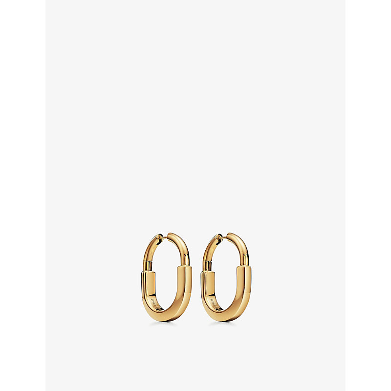 Womens Yellow Gold Lock 18ct Yellow-gold Earrings 