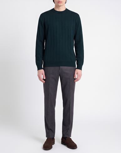 Man Sweater Dark green Size 36 Wool