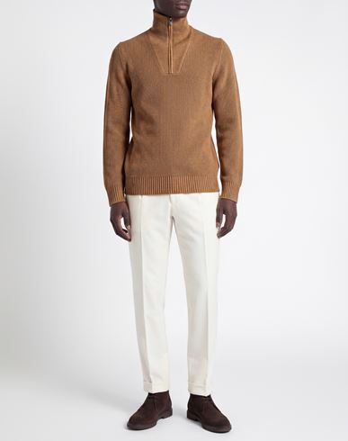 Man Turtleneck Camel Size 40 Virgin Wool