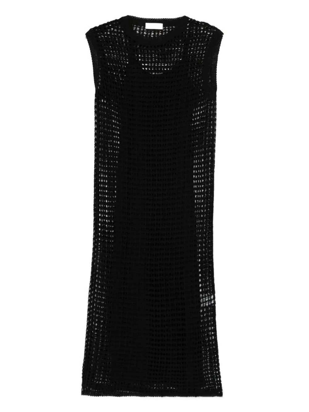 Mesh-Knit Sleeveless Midi Dress