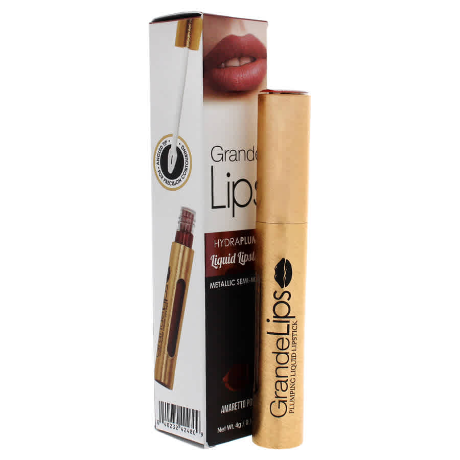 GrandeLIPS Plumping Liquid Lipstick Metallic Semi Matte - Amaretto Pout by for Women - 0.14 oz Lipstick