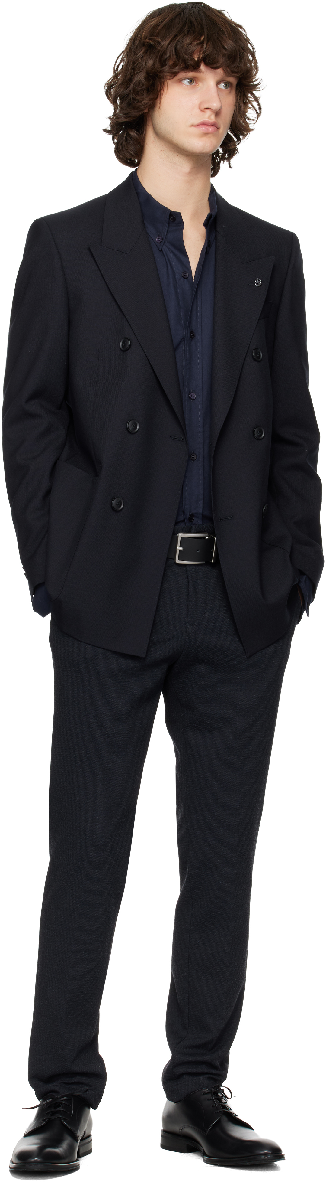 Navy Slim-Fit Trousers