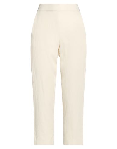 Woman Pants Ivory Size 10 Viscose, Linen