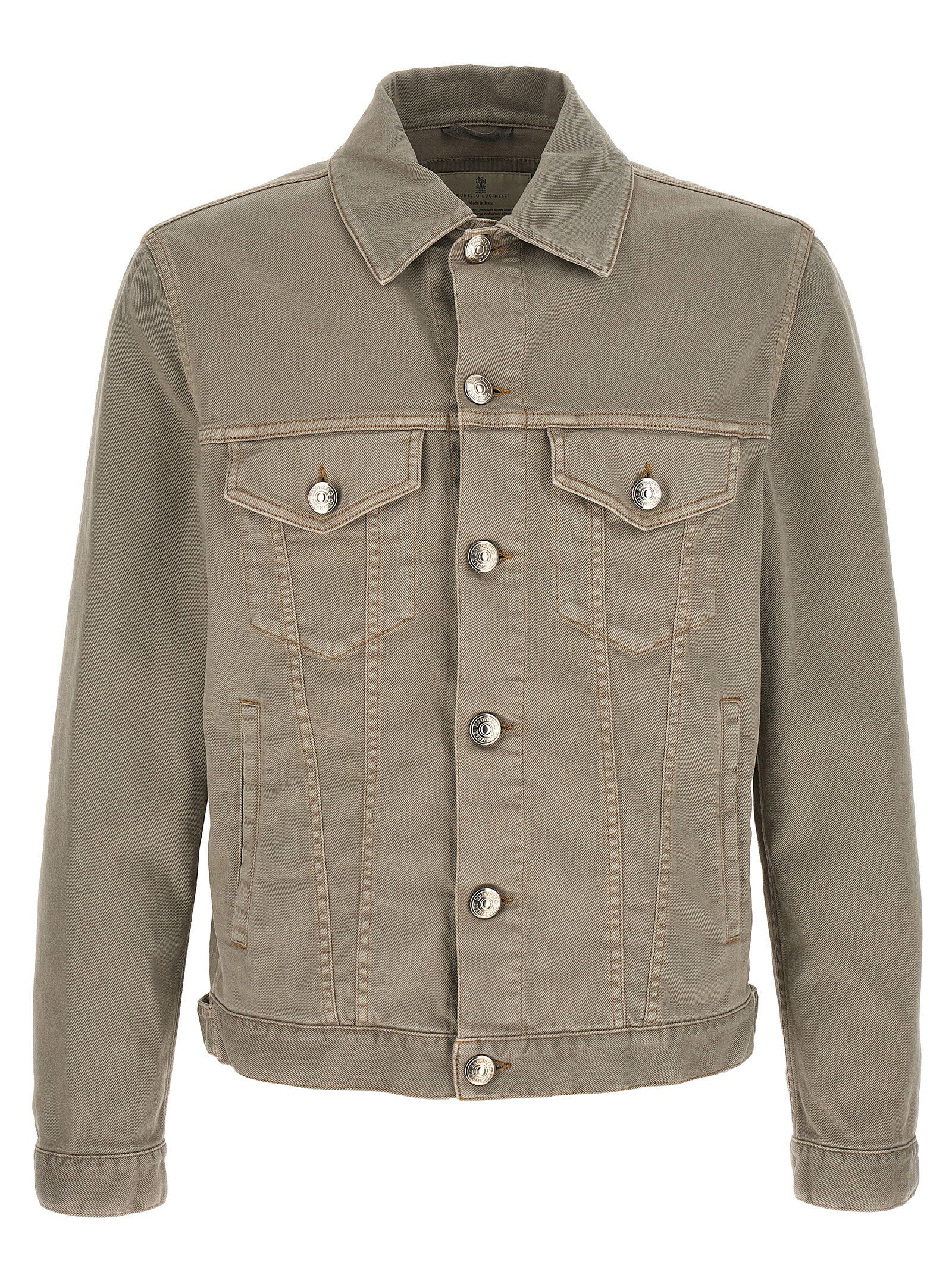 Cotton Twill Jacket — Gray-Green