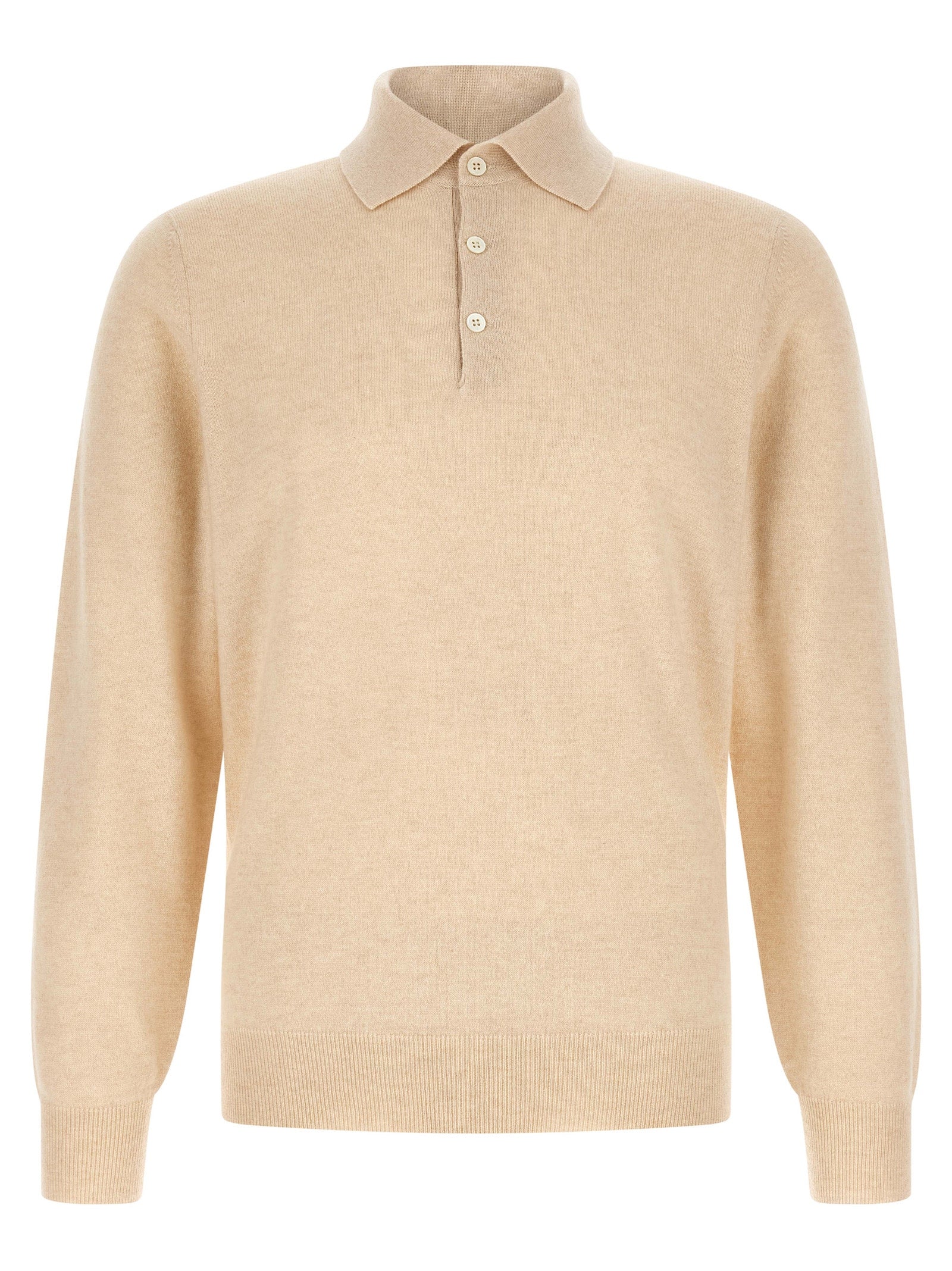 Cashmere Polo Polo Shirt — Beige