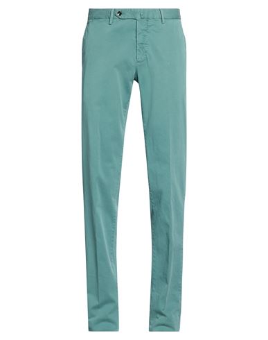 Man Pants Emerald green Size 30 Cotton, Elastane