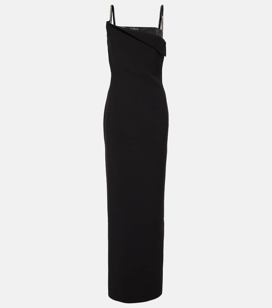 Embellished crêpe gown