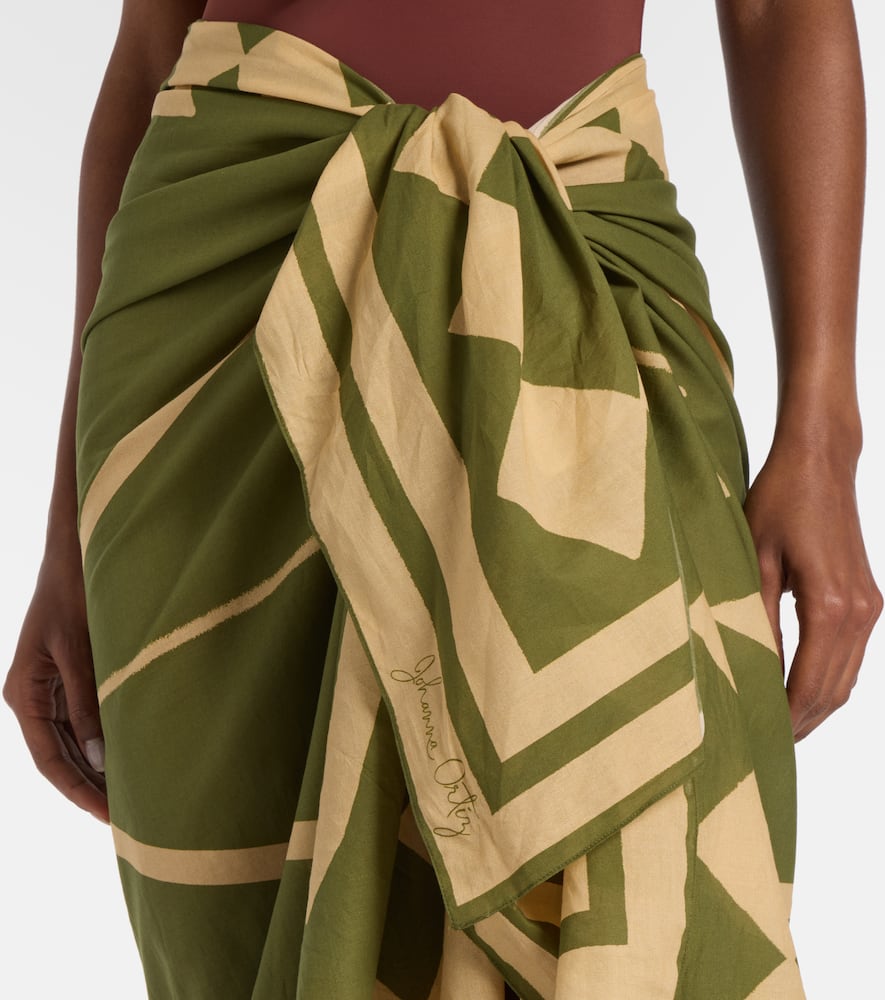 Cotton printed beach cover-up