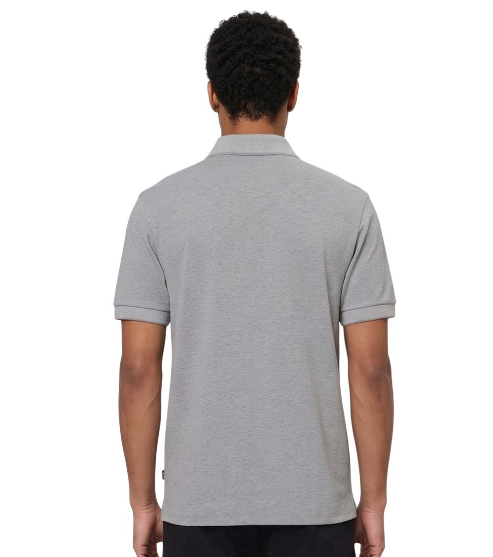 Grey Shirt Collar Polo