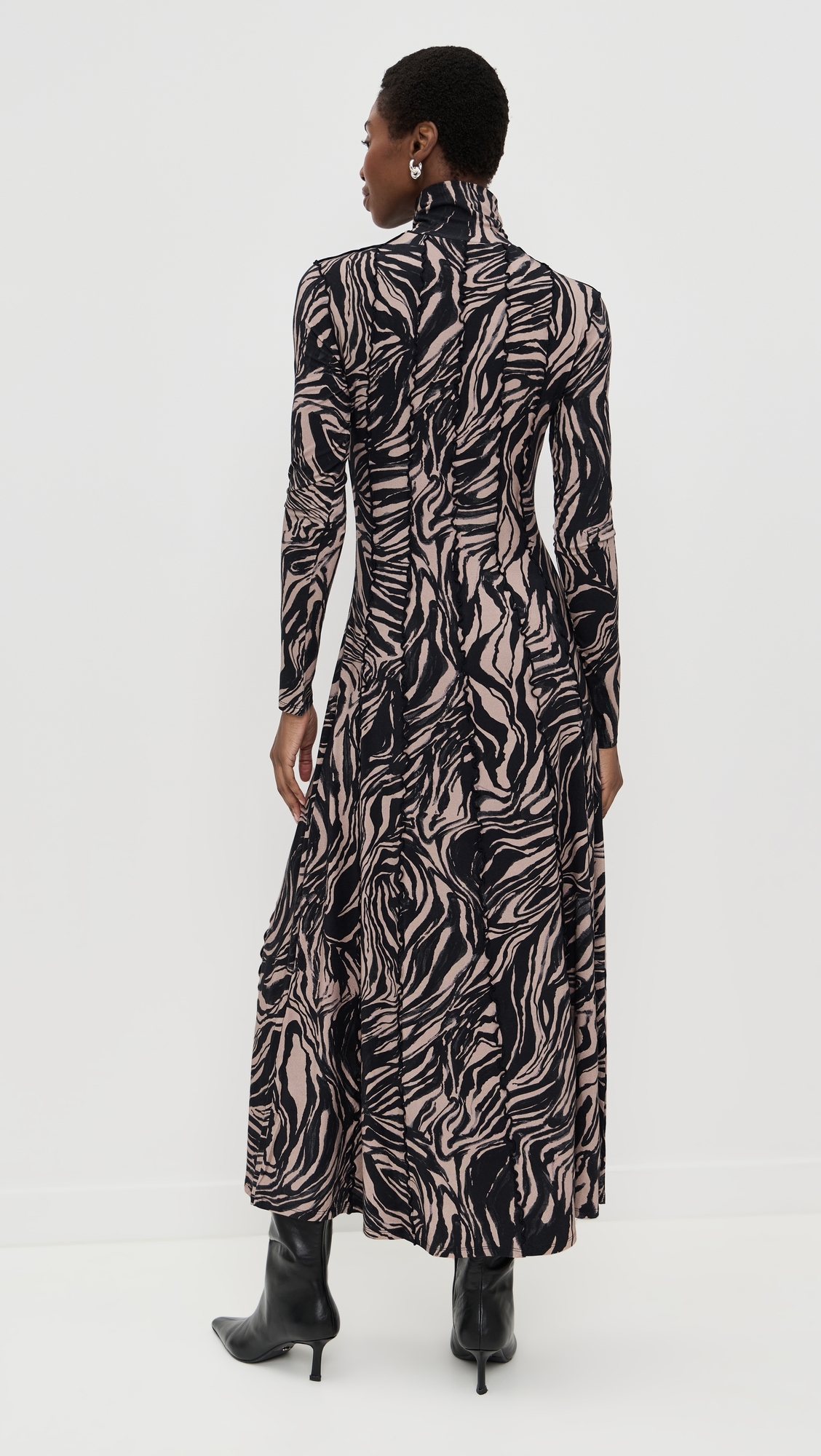 Mabel Dress in Marble Jersey Fawn Multi