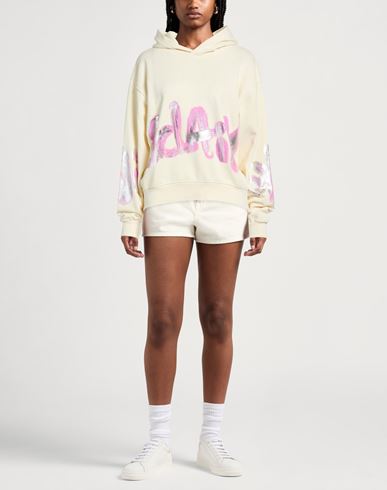Woman Sweatshirt Cream Size S Cotton
