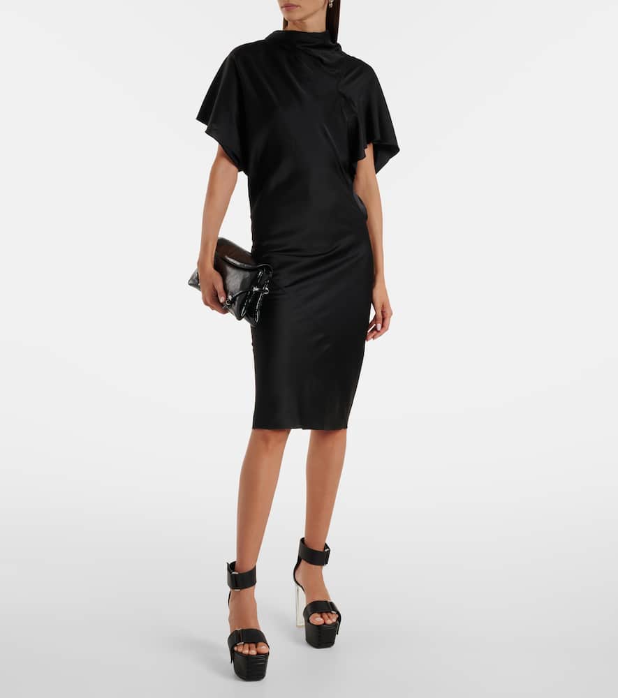 Seb draped charmeuse midi dress