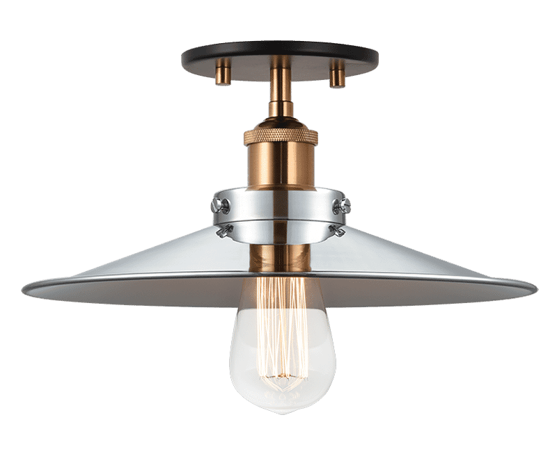 Aged Gold Brass One Light Flush Mount from the Bulstrode'S Workshop Collection