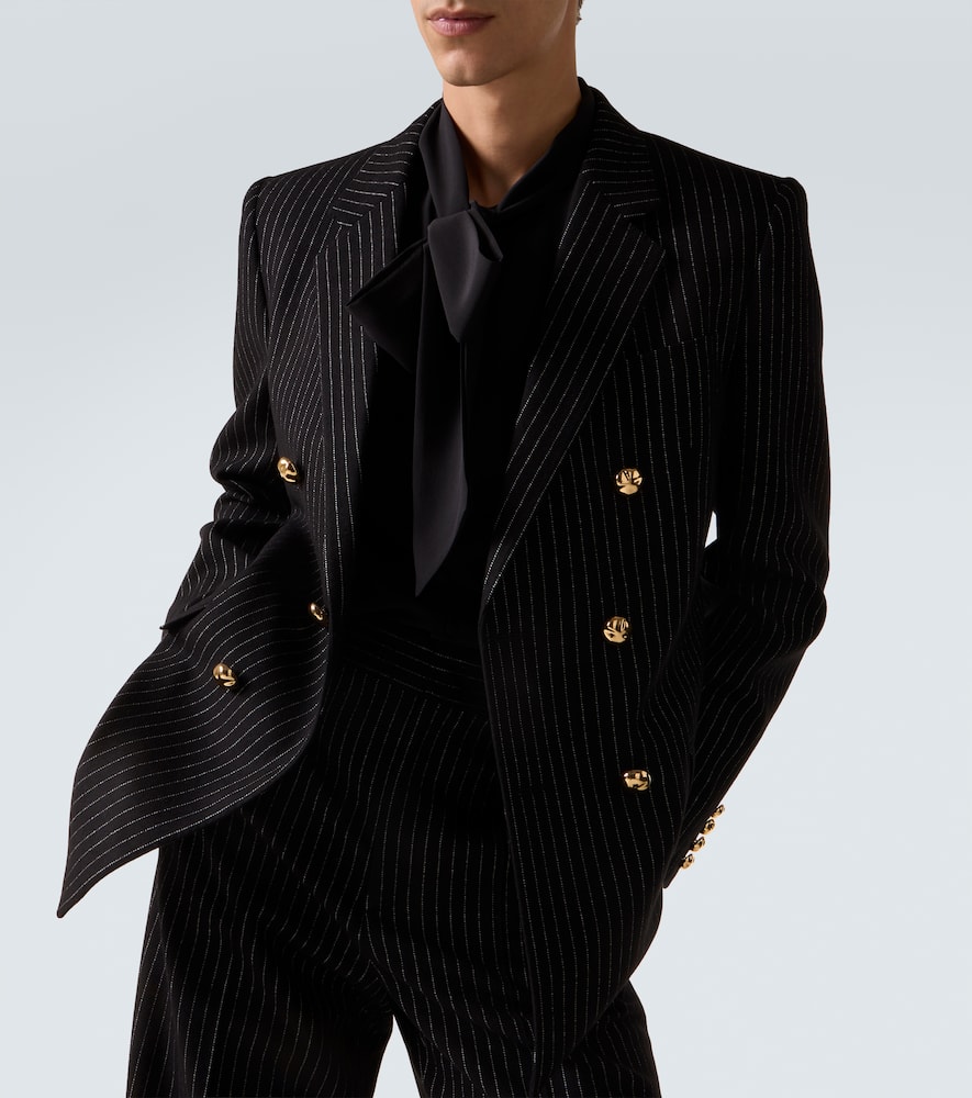 Chalk stripe wool and silk blazer