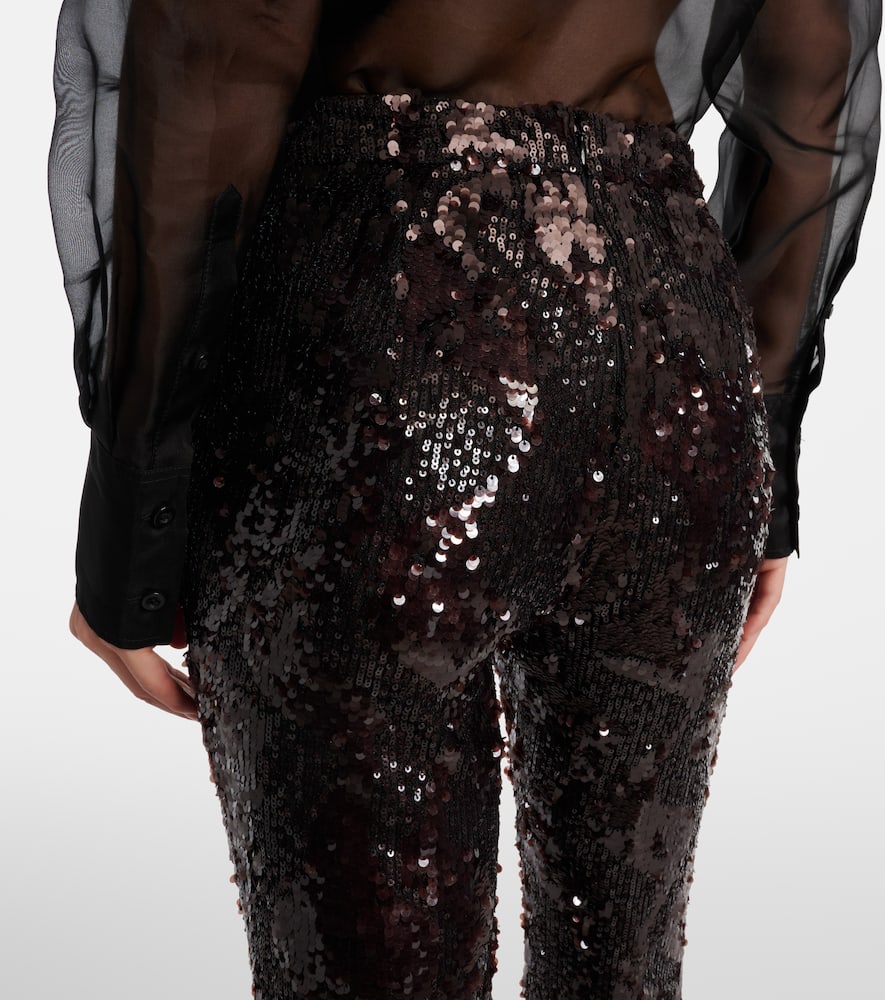 Collier sequined flared pants