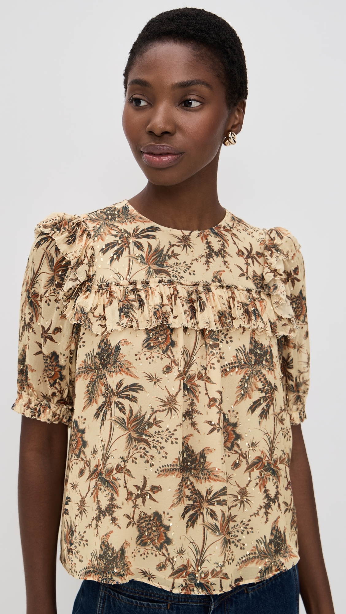 Jodie Puff Sleeve Top Cameo