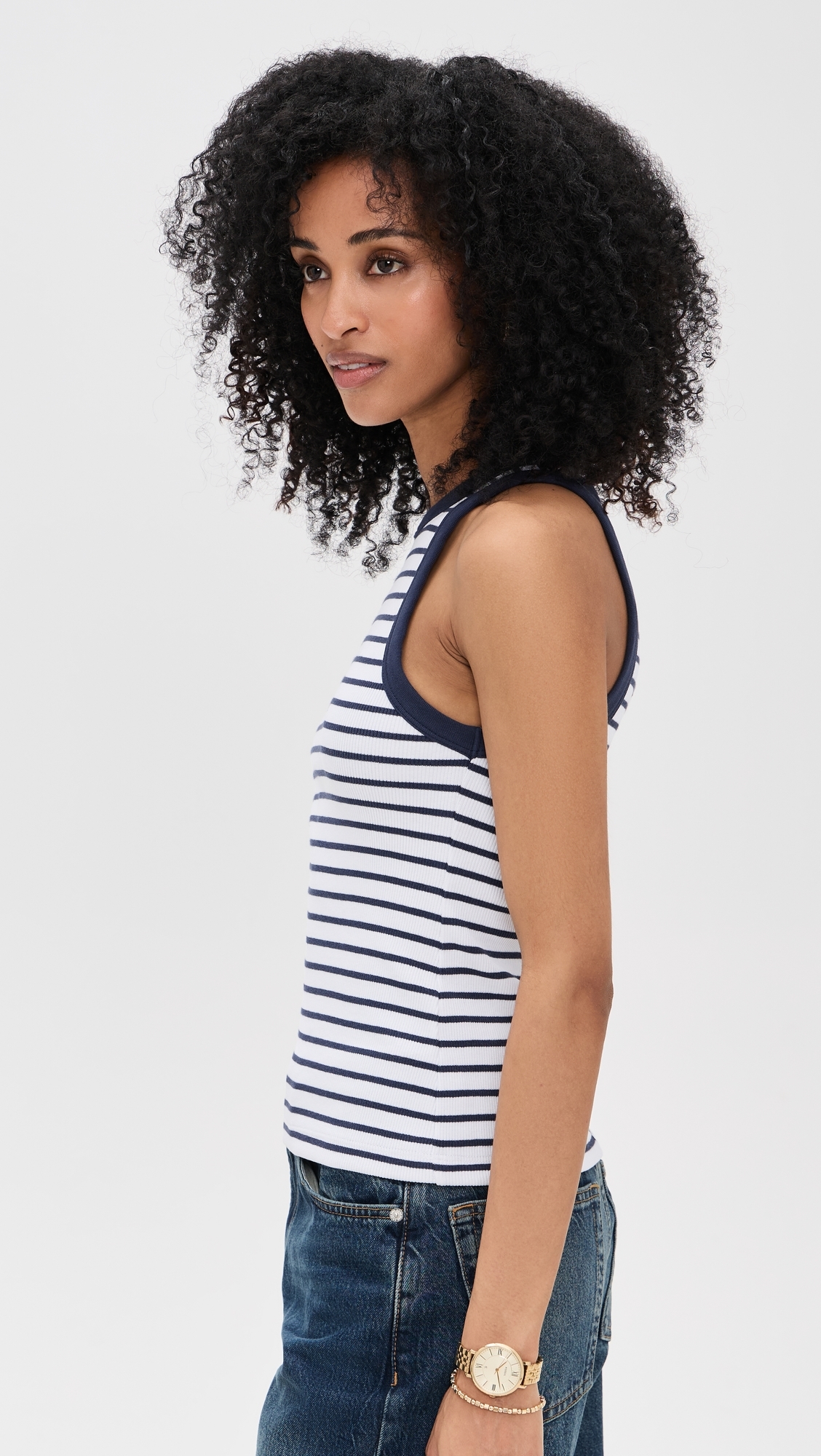 Sold Out NYC The Not So Basic Tank Navy Stripe