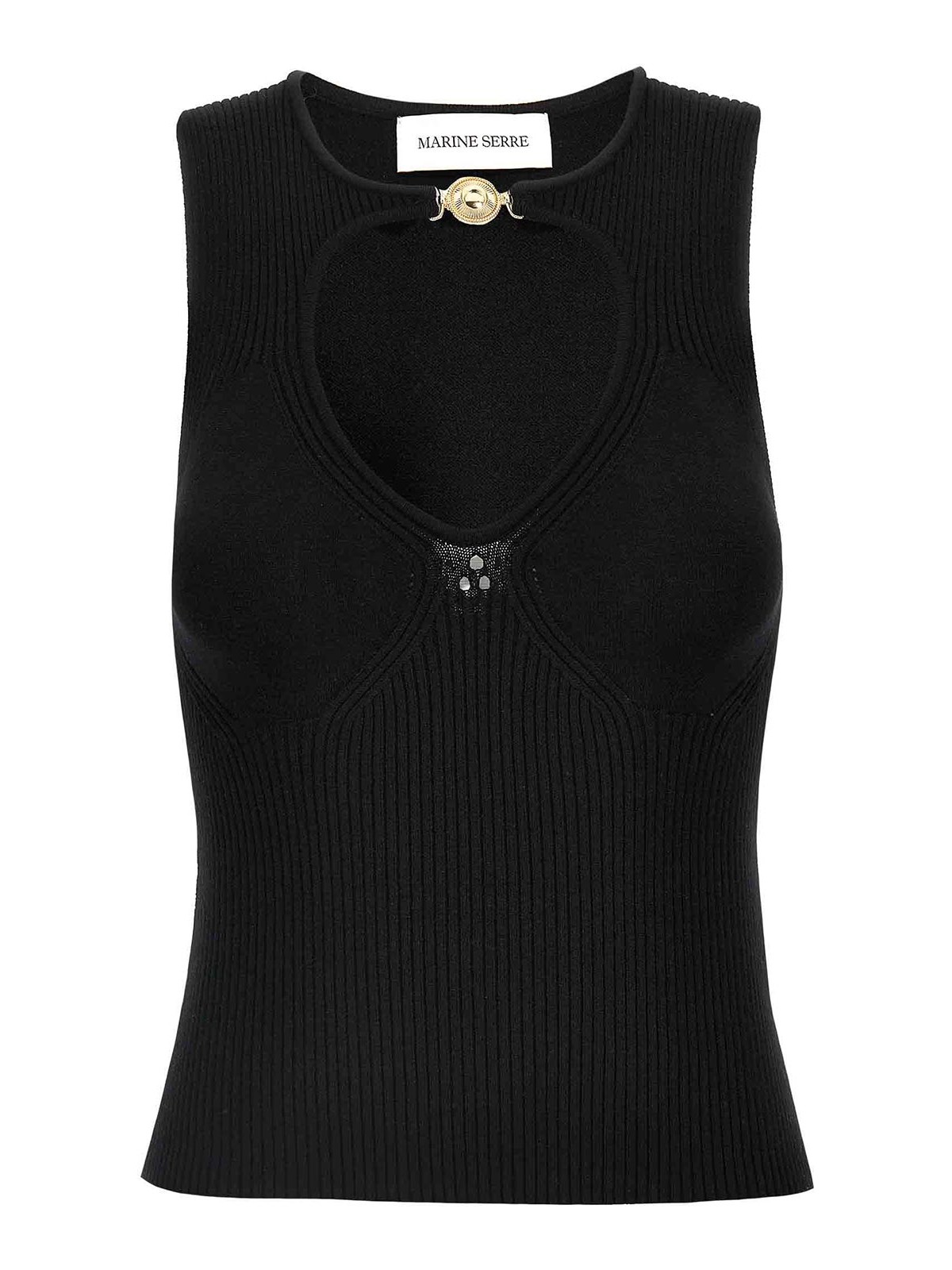 Marine Serre - Moon Jewelry Knit Open Neck Tops