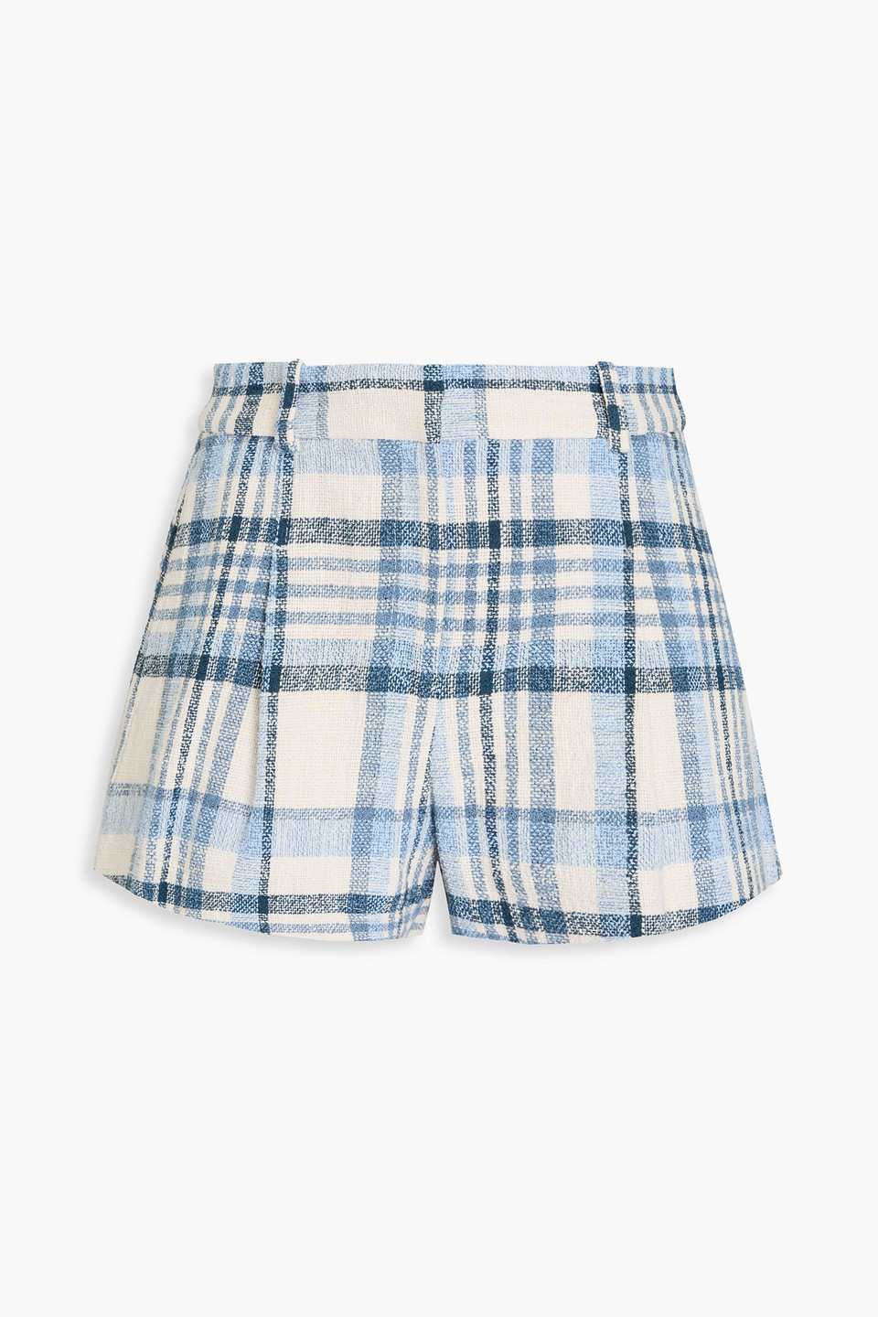 Checked cotton-blend tweed shorts