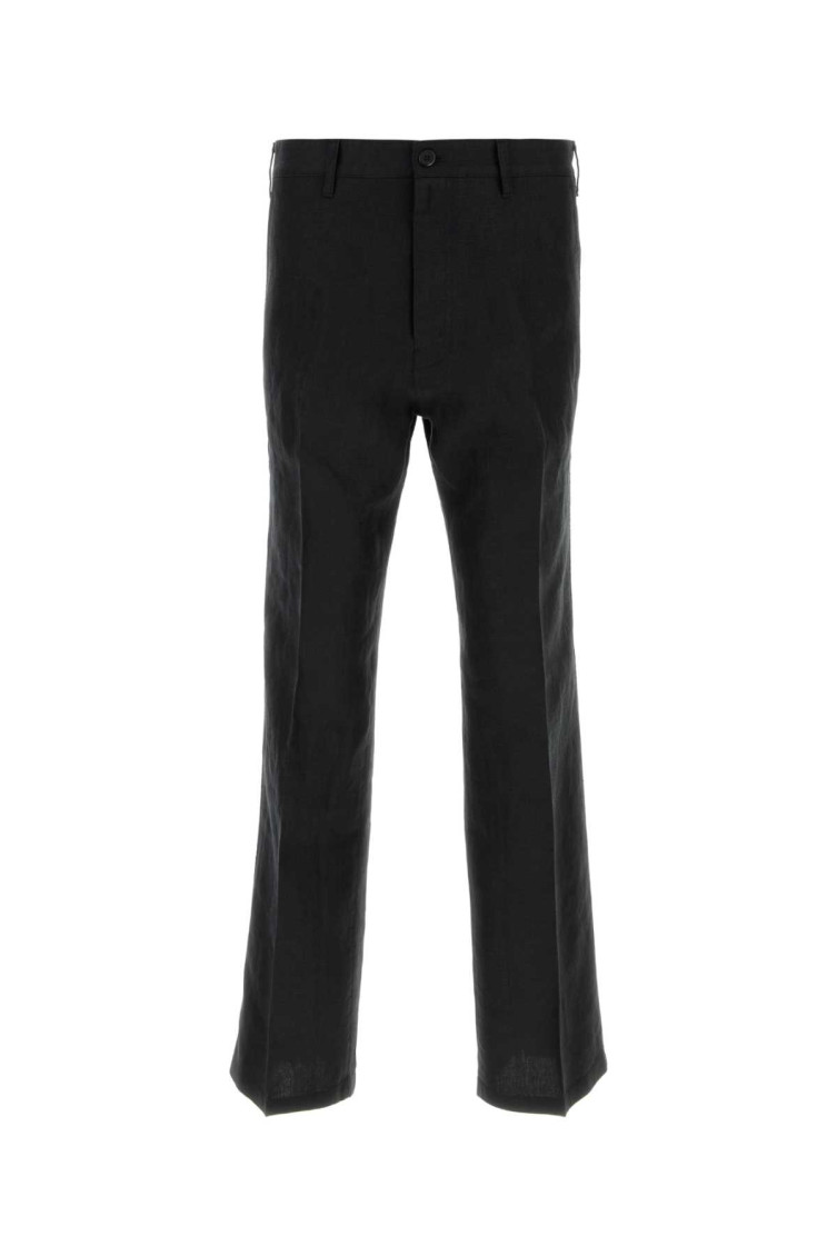 Prada - linen tailored pants belt loops pocket