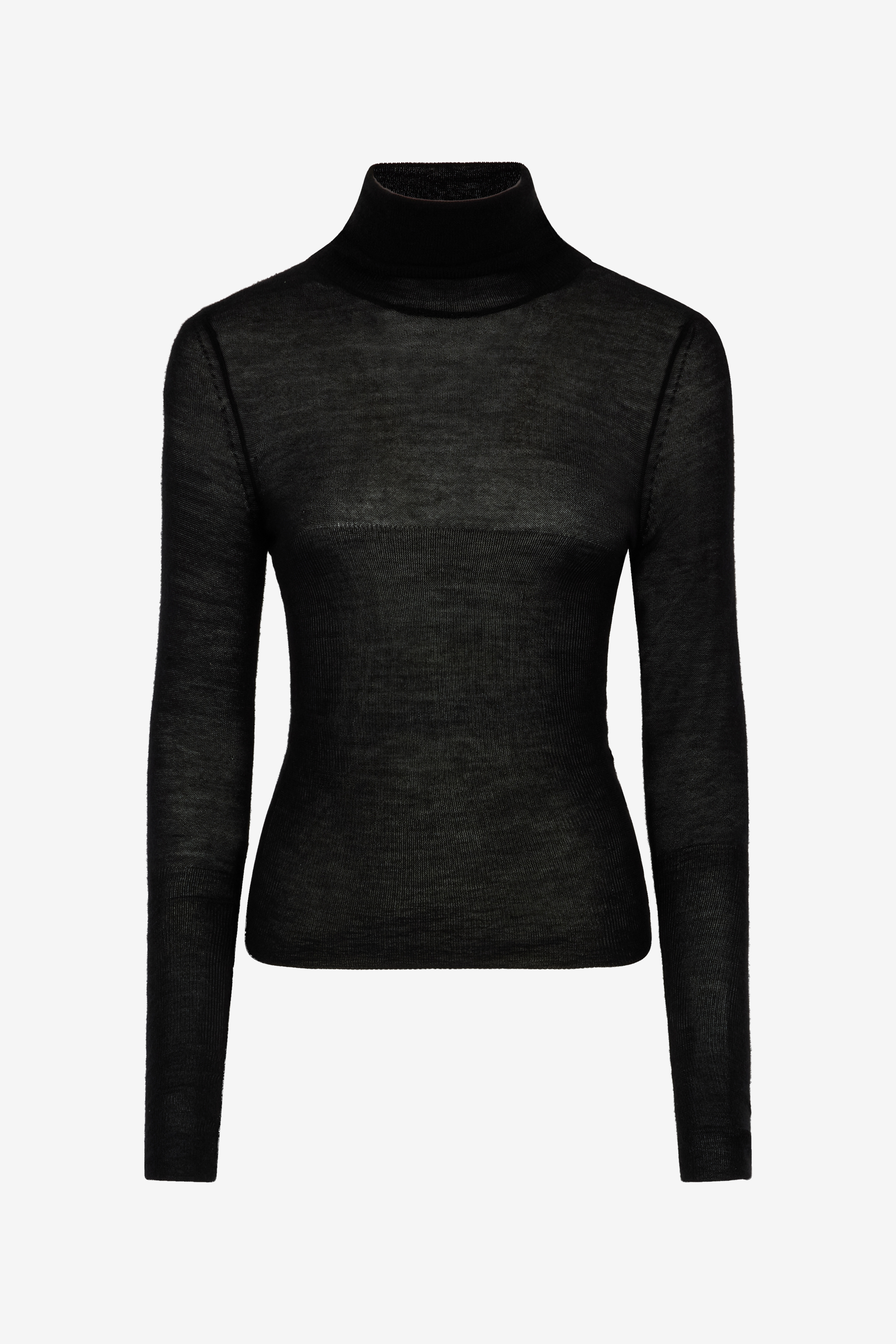 Silk/wool-blend Turtleneck