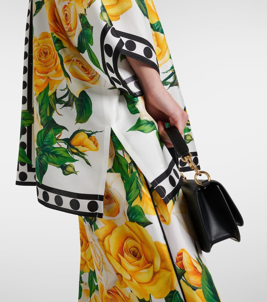 Oversized floral silk shirt