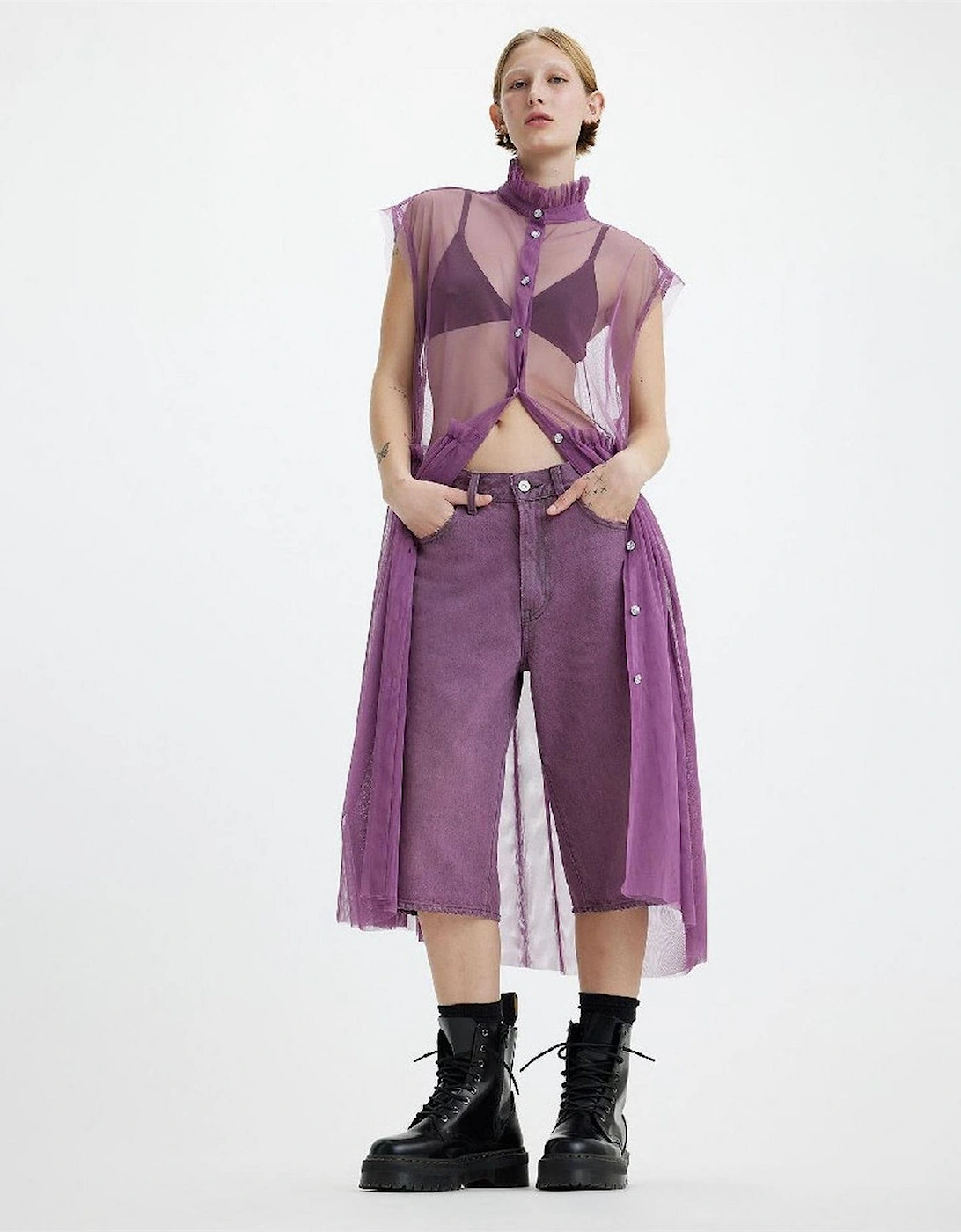 Levi's Women's Radical Mock Neck Sleeveless Midi Dress - Purple