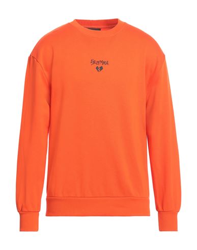 Man Sweatshirt Orange Size S Cotton
