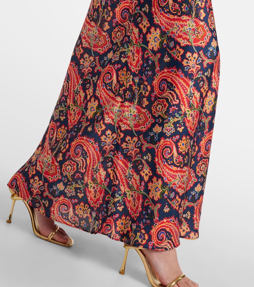 Paisley satin maxi skirt