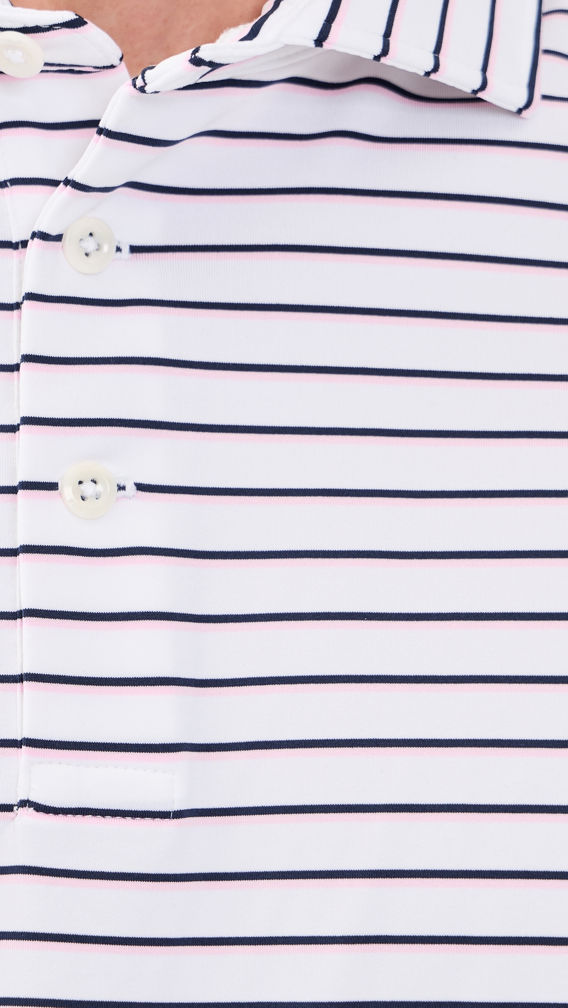 Thin Multi Stripe Tour Pique Polo Carmel Pink Multi